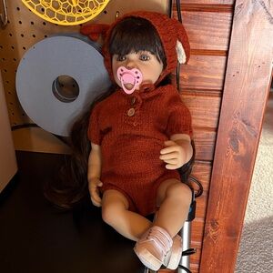Adorable Knit Outfit Doll with Pacifier